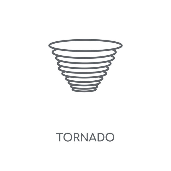 Tornado linear icon. Tornado concept stroke symbol design. Thin graphic elements vector illustration, outline pattern on a white background, eps 10.