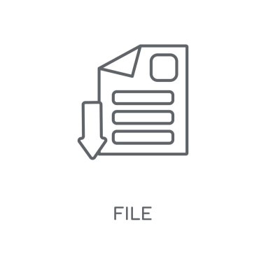 Dosya doğrusal simgesi. Dosya kavramı kontur sembol tasarımı. İnce grafik öğeleri illüstrasyon, beyaz bir arka plan, eps 10 anahat desen vektör.