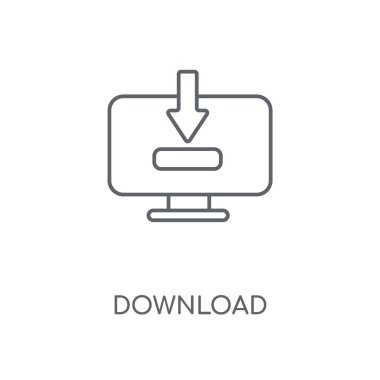 Doğrusal simgesini indirin. Kavramı kontur sembolü tasarım indir. İnce grafik öğeleri illüstrasyon, beyaz bir arka plan, eps 10 anahat desen vektör.