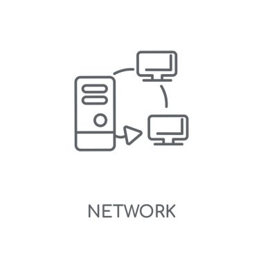 Ağ doğrusal kutsal kişilerin resmi. Ağ kavramı kontur sembol tasarımı. İnce grafik öğeleri illüstrasyon, beyaz bir arka plan, eps 10 anahat desen vektör.