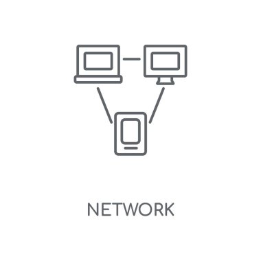 Ağ doğrusal kutsal kişilerin resmi. Ağ kavramı kontur sembol tasarımı. İnce grafik öğeleri illüstrasyon, beyaz bir arka plan, eps 10 anahat desen vektör.