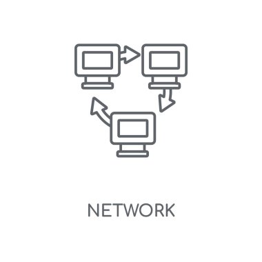 Ağ doğrusal kutsal kişilerin resmi. Ağ kavramı kontur sembol tasarımı. İnce grafik öğeleri illüstrasyon, beyaz bir arka plan, eps 10 anahat desen vektör.