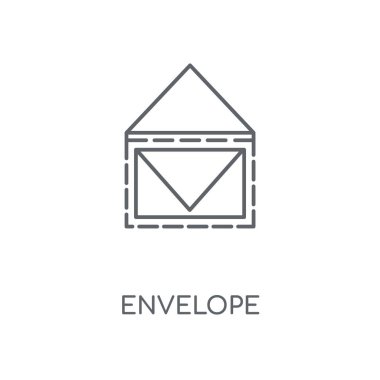 Zarf doğrusal simgesi. Zarf kavramı kontur sembolü tasarım. İnce grafik öğeleri illüstrasyon, beyaz bir arka plan, eps 10 anahat desen vektör.