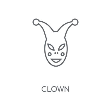 Palyaço doğrusal simgesi. Palyaço kavramı kontur sembolü tasarım. İnce grafik öğeleri illüstrasyon, beyaz bir arka plan, eps 10 anahat desen vektör.