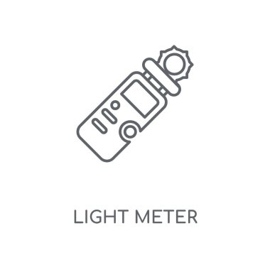 Işığı ölçer doğrusal simgesi. Işığı ölçer kavramı kontur sembolü tasarım. İnce grafik öğeleri illüstrasyon, beyaz bir arka plan, eps 10 anahat desen vektör.