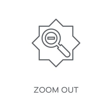 Doğrusal simgesi zoom. Kavramı kontur sembolü tasarım zoom. İnce grafik öğeleri illüstrasyon, beyaz bir arka plan, eps 10 anahat desen vektör.