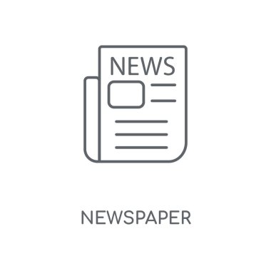 Gazete doğrusal simgesi. Gazete kavramı kontur sembolü tasarım. İnce grafik öğeleri illüstrasyon, beyaz bir arka plan, eps 10 anahat desen vektör.