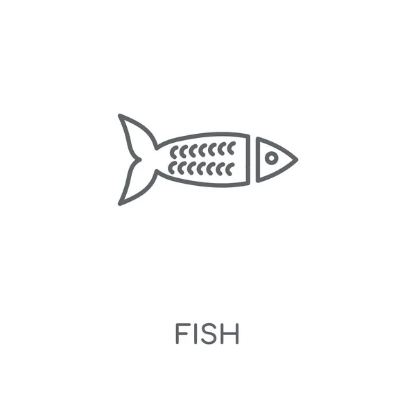 Fisk Linjär Ikonen Fisk Konceptdesign Stroke Symbol Tunn Grafiska Element — Stock vektor