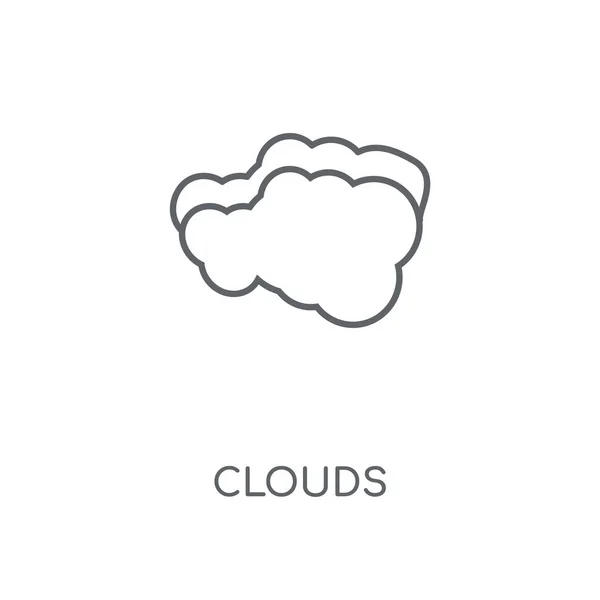 Felhők Lineáris Ikonra Felhők Stroke Szimbólum Koncepcióterv Vékony Grafikai Elemek — Stock Vector
