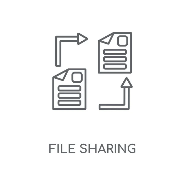 Ícone Linear Compartilhamento Arquivos Design Símbolo Curso Conceito Compartilhamento Arquivos —  Vetores de Stock