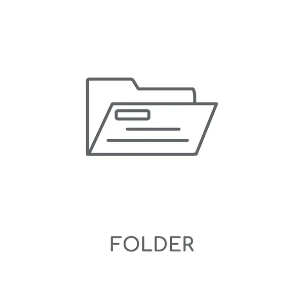 Ikon Linear Folder Desain Simbol Coretan Konsep Folder Ilustrasi Vektor - Stok Vektor