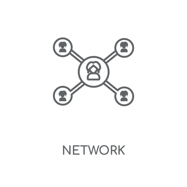 Netzwerk Lineares Symbol Netzwerkkonzept Strich Symbol Design Dünne Grafische Elemente — Stockvektor