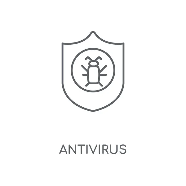 Ícone Linear Antivírus Concepção Antivírus Design Símbolo Acidente Vascular Cerebral —  Vetores de Stock
