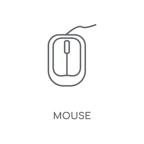 Ícone Linear Rato Design Símbolo Traço Conceito Mouse Elementos Gráficos — Vetor de Stock