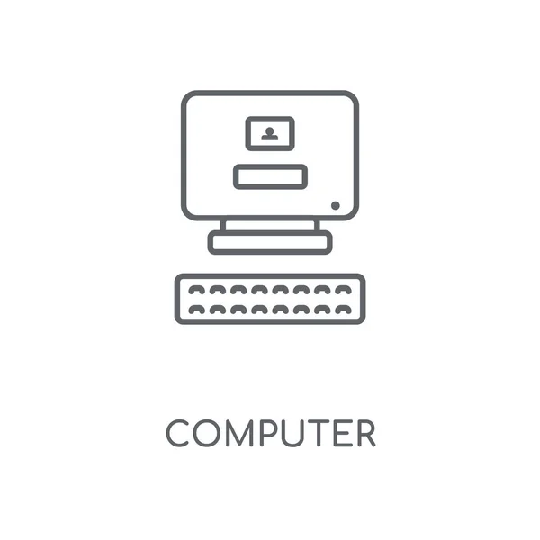 Icono Lineal Del Ordenador Diseño Símbolo Carrera Concepto Computadora Elementos — Archivo Imágenes Vectoriales