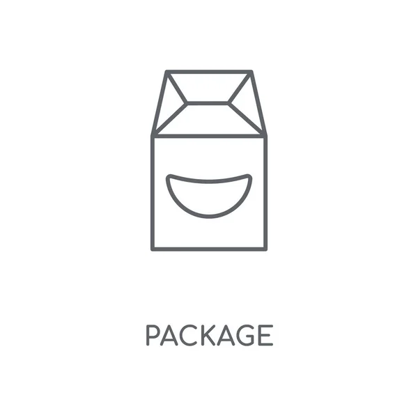パッケージ線形アイコン パッケージ コンセプト ストローク シンボル デザイン 薄いグラフィック要素ベクトル イラスト 白い背景 Eps — ストックベクタ