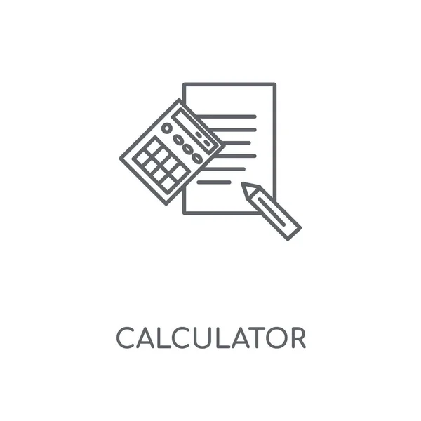 Калькулятор Лінійної Піктограми Розробка Символів Інсульту Калькуляторі Тонкі Графічні Елементи — стоковий вектор