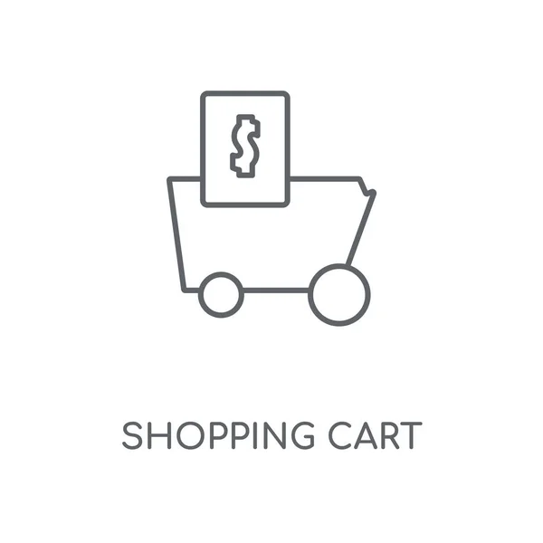 Shopping Cart Lineaire Pictogram Shopping Cart Conceptontwerp Beroerte Symbool Dunne — Stockvector