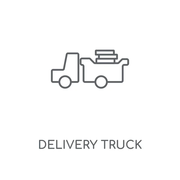 Лінійна Піктограма Вантажівки Delivery Концептуальний Дизайн Символів Удару Вантажівки Delivery — стоковий вектор