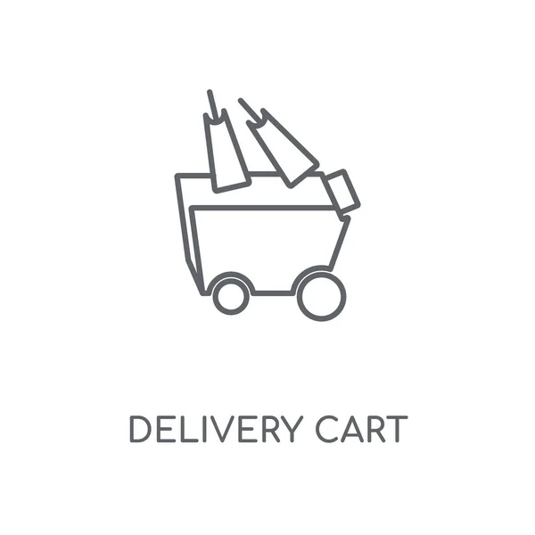 Delivery Cart Linear Icon Delivery Cart Concept Stroke Symbol Design — Stock Vector