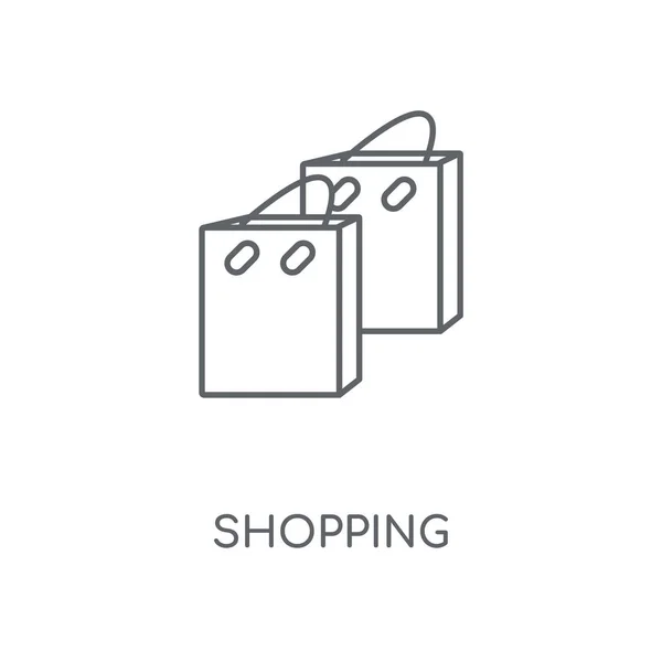 Icône Linéaire Shopping Concept Commercial Avc Symbole Design Illustration Vectorielle — Image vectorielle