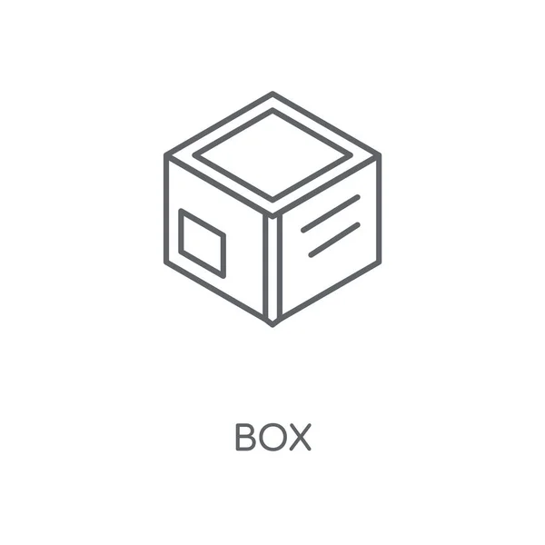 Icono Lineal Caja Diseño Símbolo Carrera Concepto Caja Elementos Gráficos — Vector de stock