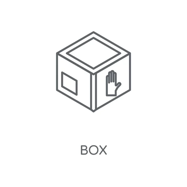 Icono Lineal Caja Diseño Símbolo Carrera Concepto Caja Elementos Gráficos — Vector de stock