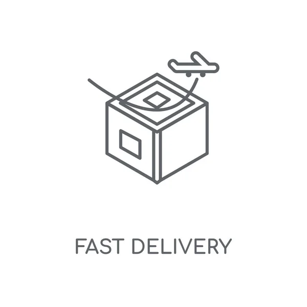 Fast Delivery Linear Icon Fast Delivery Concept Stroke Symbol Design — Stock Vector