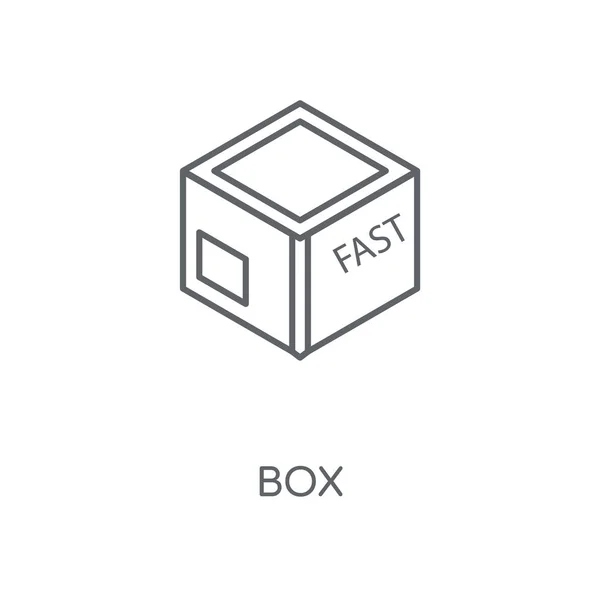 Icono Lineal Caja Diseño Símbolo Carrera Concepto Caja Elementos Gráficos — Vector de stock