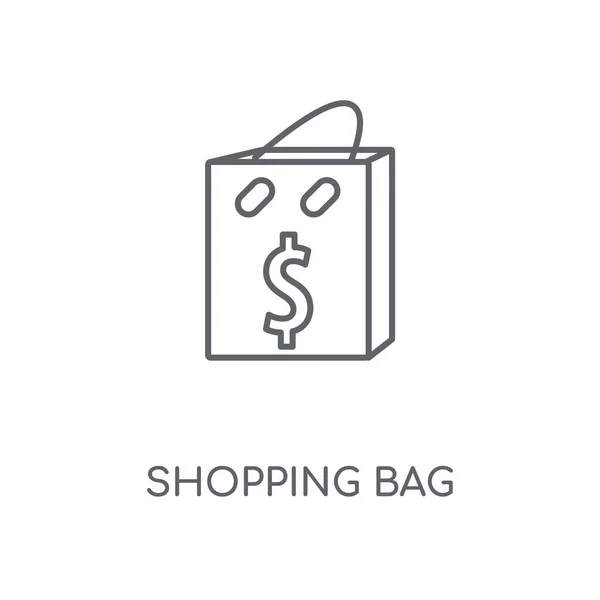 Sac Provisions Icône Linéaire Sac Shopping Concept Course Symbole Design — Image vectorielle