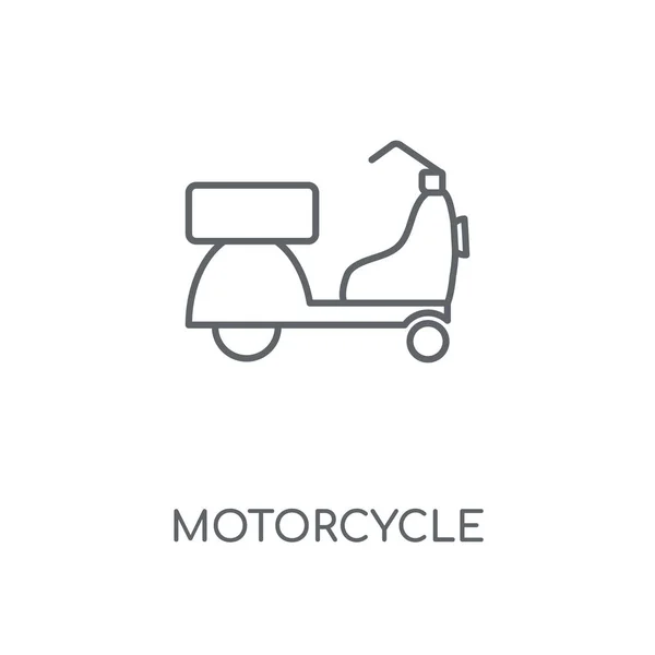 Лінійна Піктограма Мотоцикла Дизайн Символів Штрихування Концепції Мотоцикла Тонкі Графічні — стоковий вектор