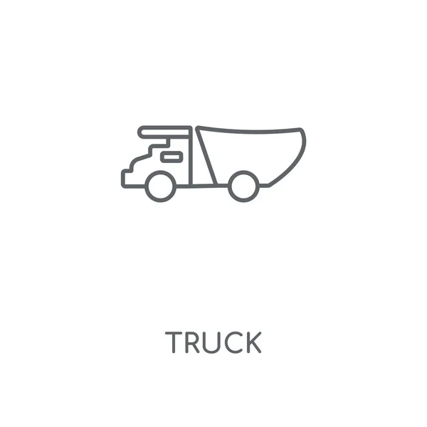 Kamyon Doğrusal Simgesi Kamyon Kavramı Kontur Sembolü Tasarım Nce Grafik — Stok Vektör