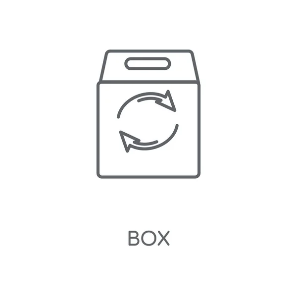 Icono Lineal Caja Diseño Símbolo Carrera Concepto Caja Elementos Gráficos — Vector de stock