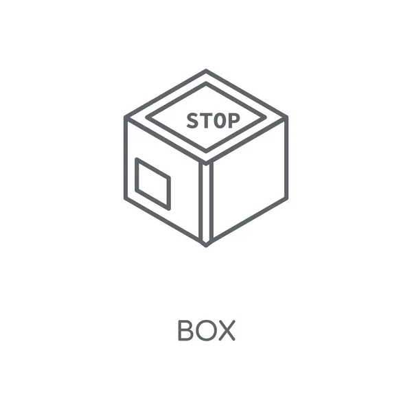 Icono Lineal Caja Diseño Símbolo Carrera Concepto Caja Elementos Gráficos — Vector de stock