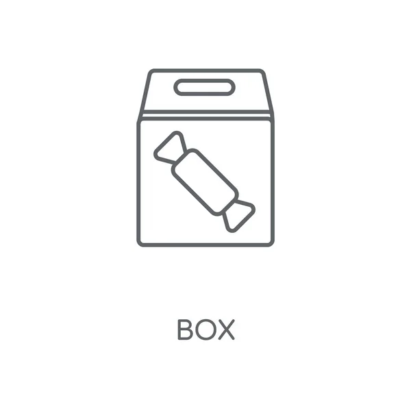 ボックス線形アイコン ボックス コンセプト ストローク シンボル デザイン 薄いグラフィック要素ベクトル イラスト 白い背景 Eps — ストックベクタ