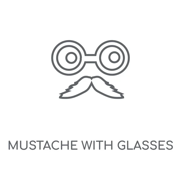 Mustache Glasses Linear Icon Mustache Glasses Concept Stroke Symbol Design — Stock Vector