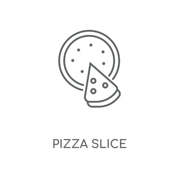ピザのスライスの線形アイコン ピザのスライス コンセプト ストローク シンボル デザイン 薄いグラフィック要素ベクトル イラスト 白い背景 Eps — ストックベクタ