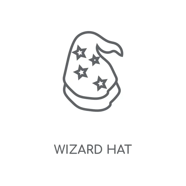 Icono Lineal Wizard Hat Diseño Símbolo Carrera Concepto Sombrero Mago — Vector de stock