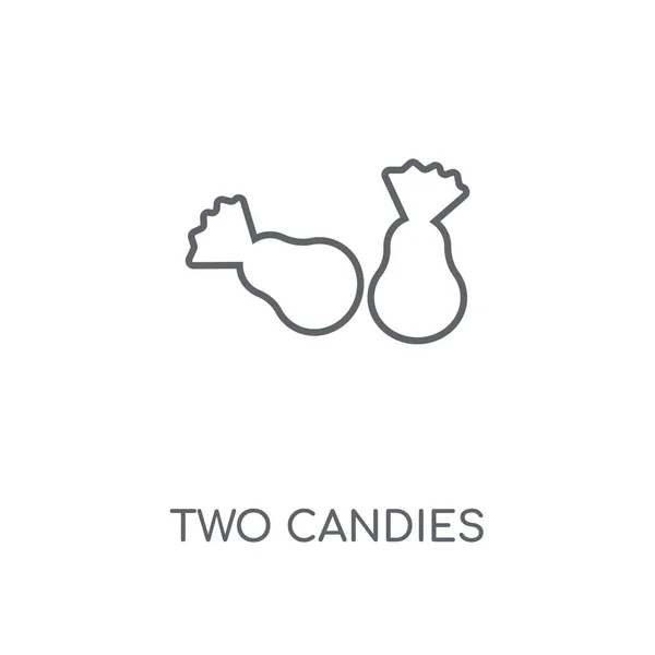 Dos Caramelos Icono Lineal Dos Caramelos Concepto Trazo Símbolo Diseño — Vector de stock