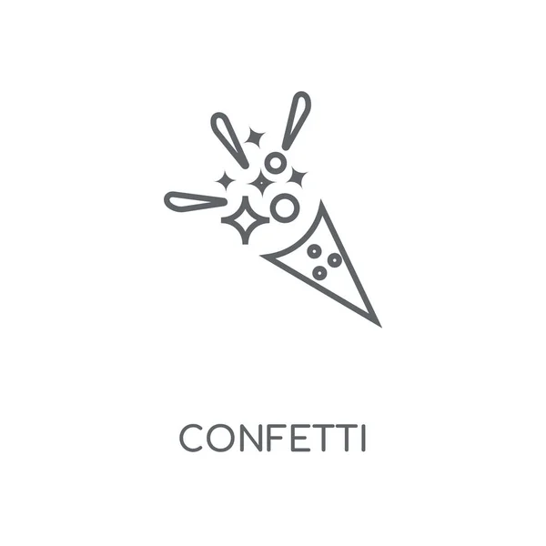 Icône Linéaire Confettis Confettis Concept Course Symbole Design Illustration Vectorielle — Image vectorielle