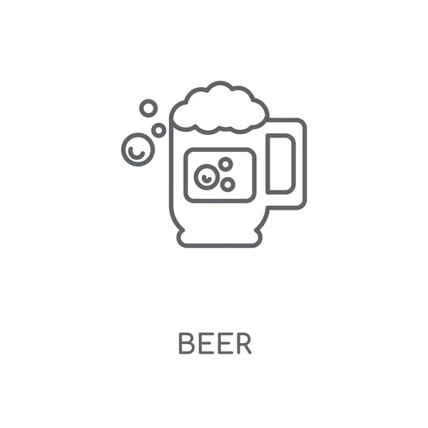 Ícone Linear Cerveja Design Símbolo Traço Conceito Cerveja Elementos Gráficos — Vetor de Stock
