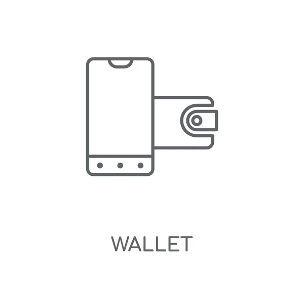 Portefeuille Icône Linéaire Conception Porte Monnaie Symbole Course Illustration Vectorielle — Image vectorielle