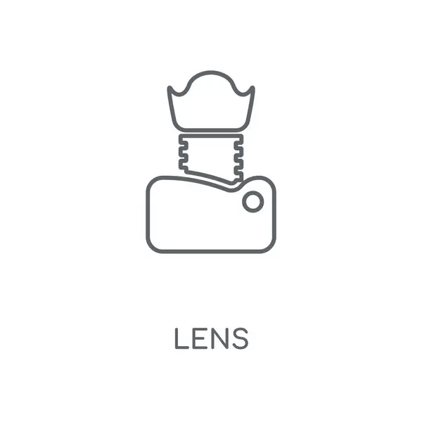 Lens Lineaire Pictogram Symbool Ontwerp Van Lens Concept Lijn Dunne — Stockvector