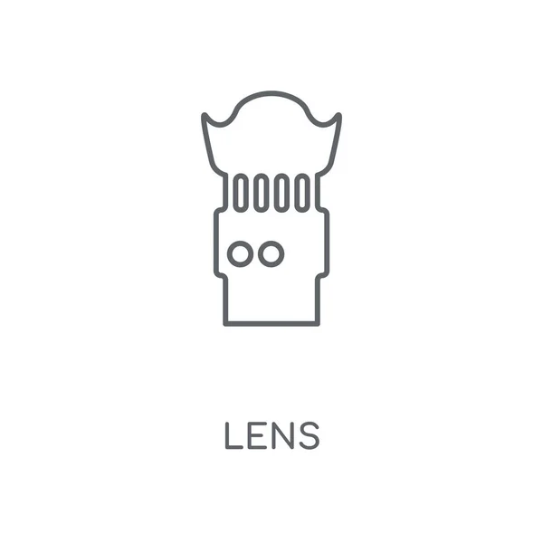 Lens Lineaire Pictogram Symbool Ontwerp Van Lens Concept Lijn Dunne — Stockvector