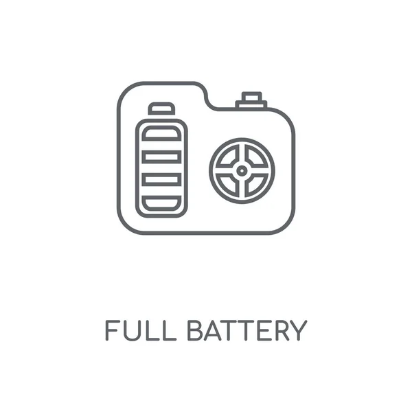 Ícone Linear Bateria Completa Design Símbolo Curso Conceito Bateria Completa — Vetor de Stock