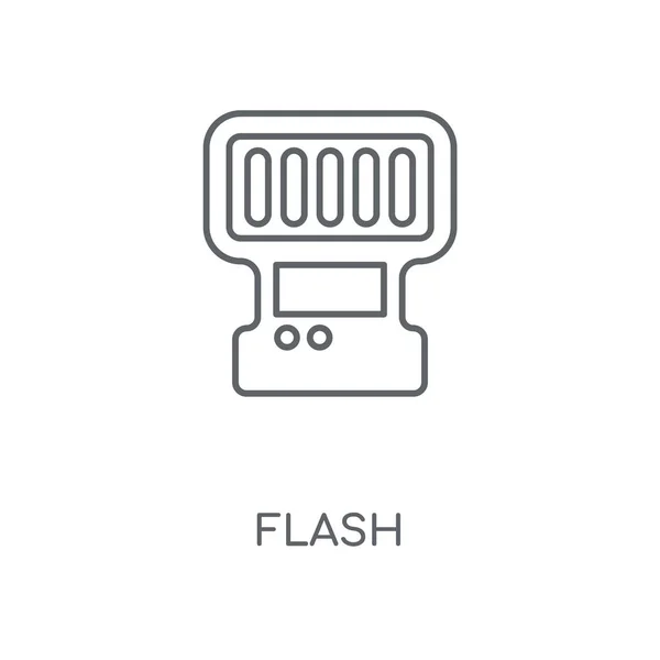 Icono Lineal Flash Diseño Símbolo Trazo Concepto Flash Elementos Gráficos — Vector de stock