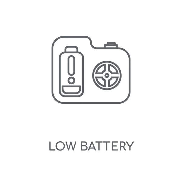 Ícone Linear Bateria Fraca Design Símbolo Curso Conceito Bateria Baixa — Vetor de Stock