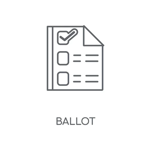 Icona Lineare Del Voto Concetto Scheda Disegno Simbolo Corsa Illustrazione — Vettoriale Stock