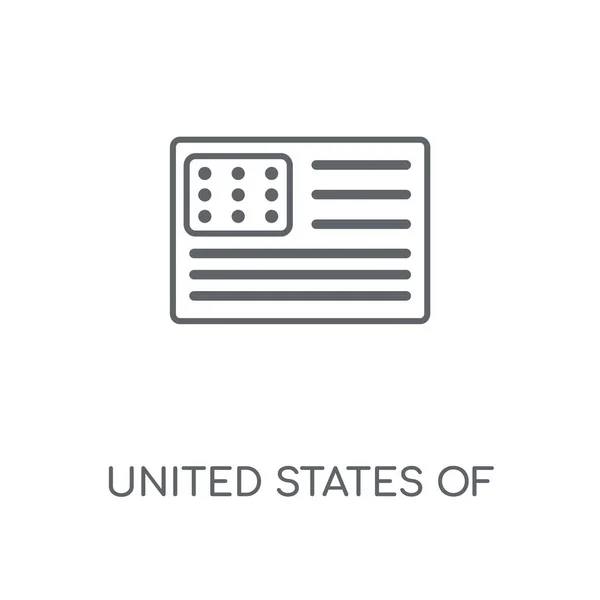 Förenta Staterna Linjär Ikonen Förenta Staterna Konceptdesign Stroke Symbol Tunn — Stock vektor