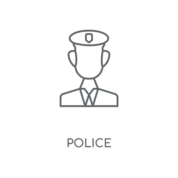 Police Linear Icon Police Concept Stroke Symbol Design Thin Graphic — Stock Vector